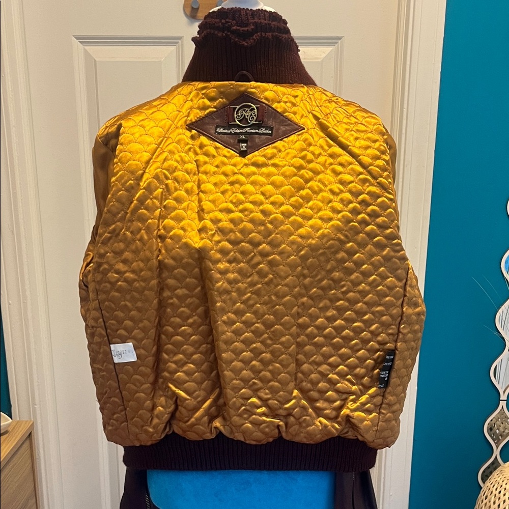 Women's Leather Jacket - Burgundy - Picture 7 of 15